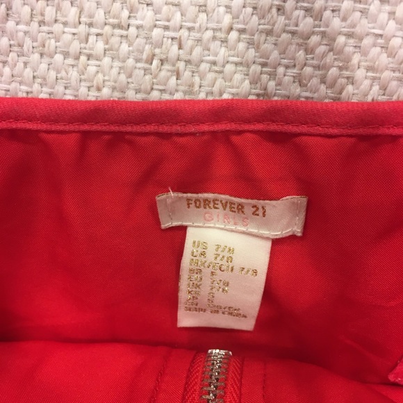 Forever 21 Red Zipped Jumper, Girls Size 7/8 - Picture 6 of 7